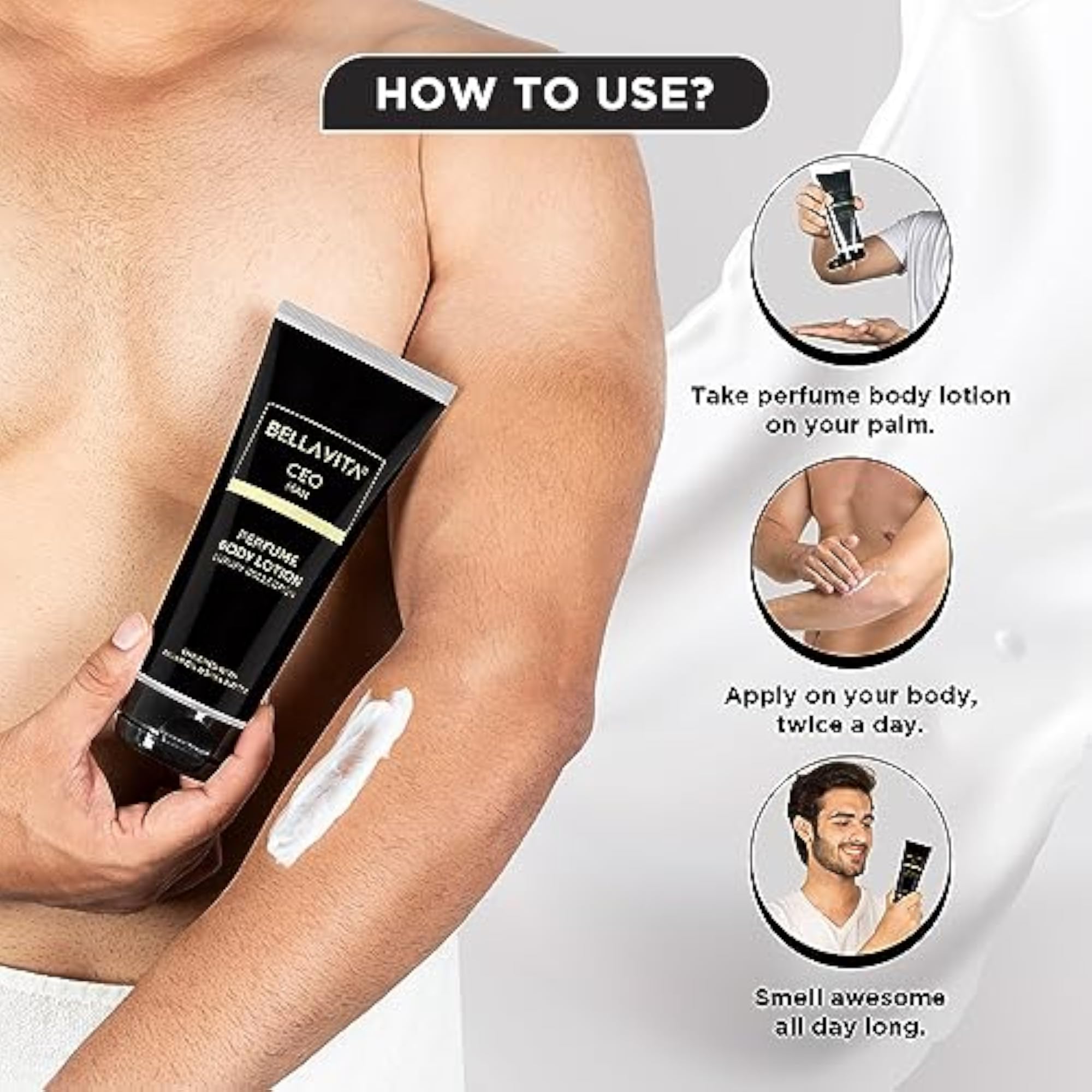 Intense CEO Man Body Perfume Lotion, Nourishing Hydration
